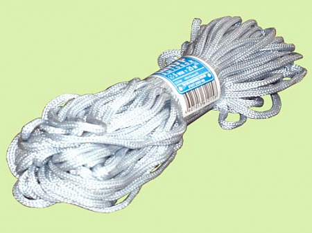Веревка бытовая 4 мм х 25 м, полиэфирная нить *888*, 1201002