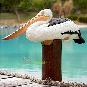 Декоративная фигура из полистоуна Пеликан сидящий, 73,7*67,3 см,  080119