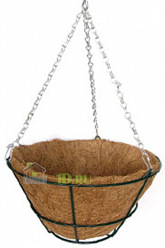 Кашпо коковита подвесное с плоским дном из кокосового волокна, d 30 см, садово-огородный инвентарь, ГРИН БЭЛТ, 21-1002
