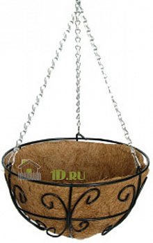 Кашпо подвесное коковита сфера "Узор-1" из кокосового волокна, d 30 см, садово-огородный инвентарь, ГРИН БЭЛТ, 21-1006