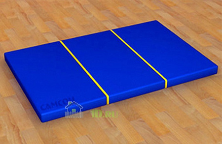 Мат гимнастический спортивный складной, 1м * 1,5м, цвет сине-желтый
