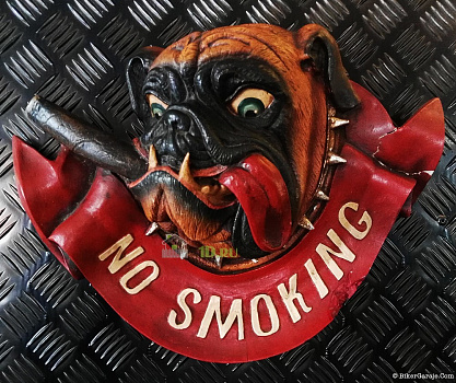 Декоративная фигура из полистоуна Бульдог "Не курить" 10,2х40х31,1 см красно-коричневая, Phillips Collection, AFNSB